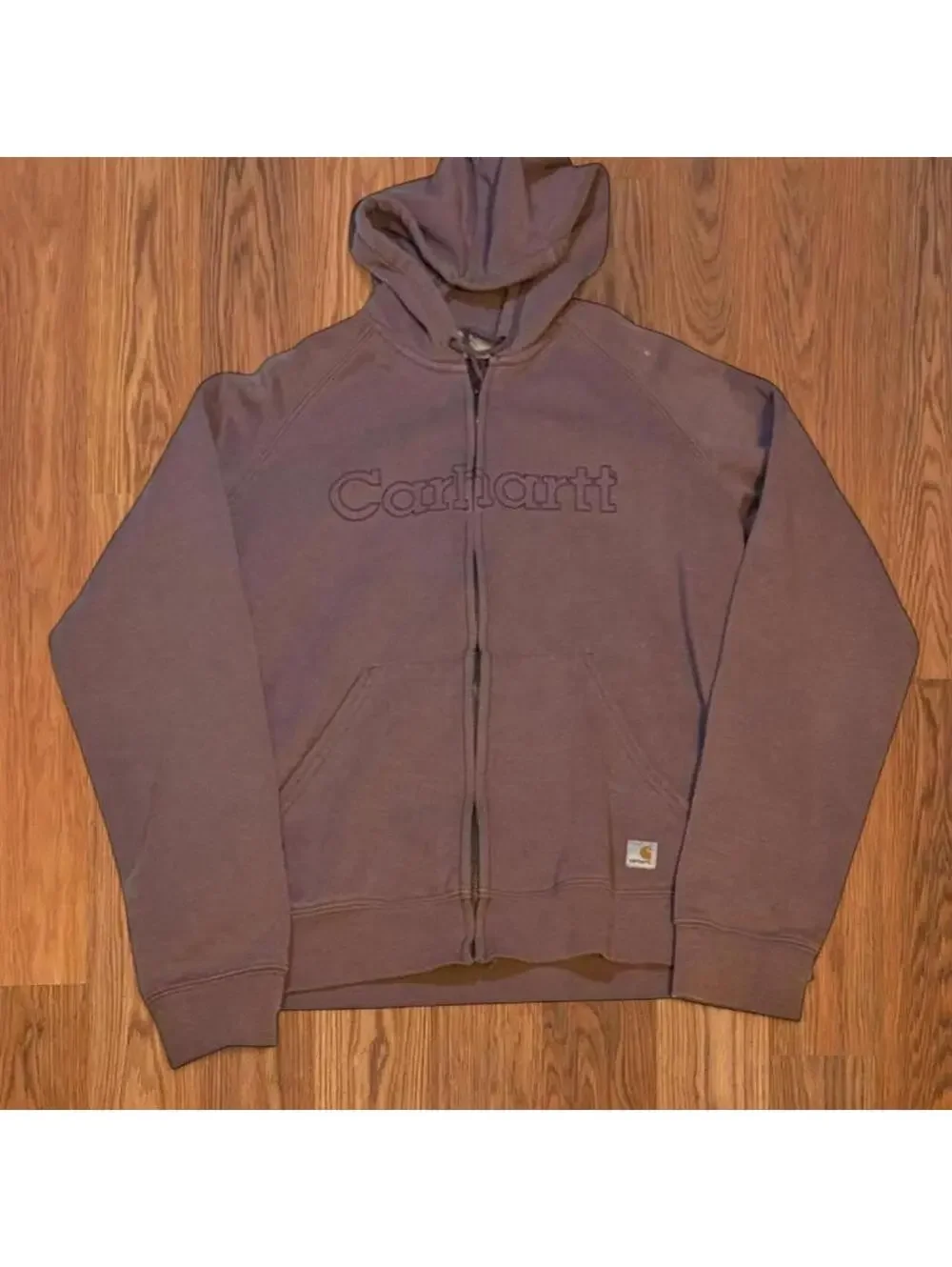 Carhartt Women's Medium Purple Full Zip Hoodie Heavyweight Cotton Workwear 19x25